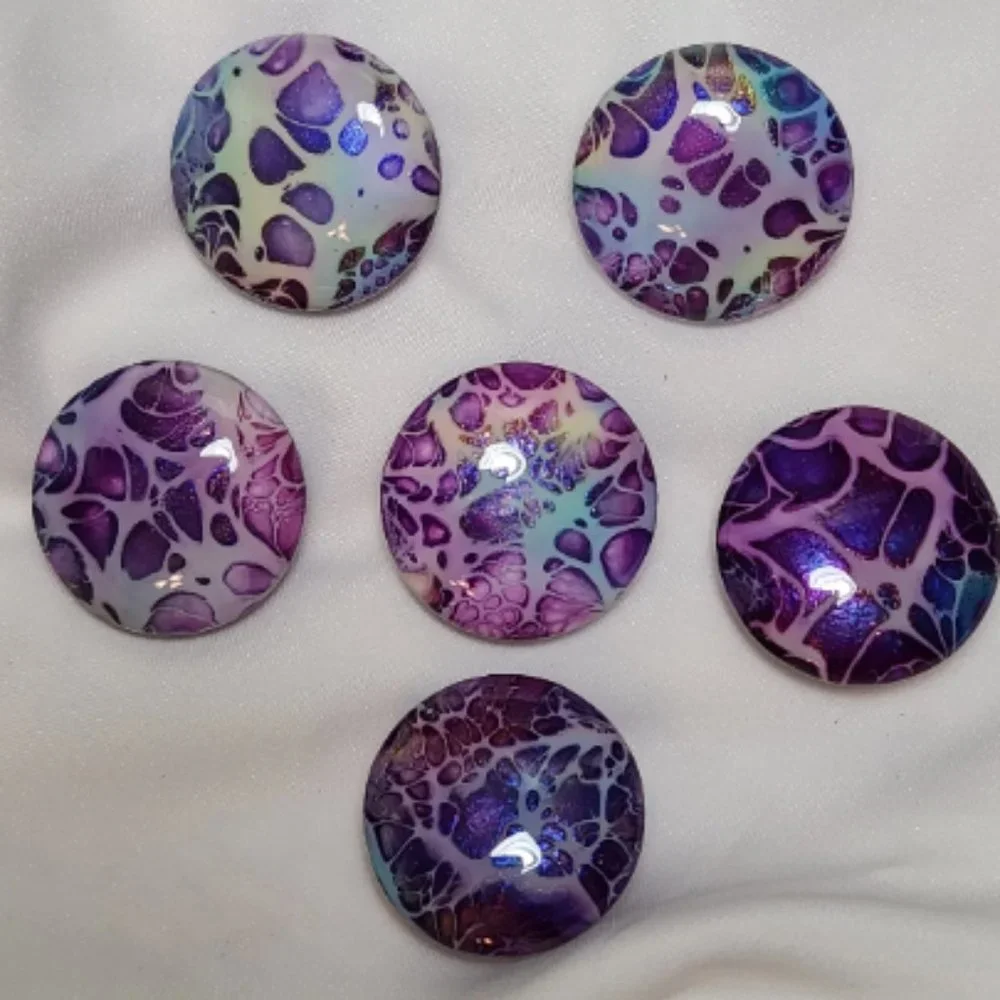 Hand Crafted Cabinet Door Knobs Hand Painted Purple Pink Blue White Wooden